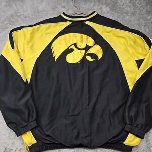 58‎ Sports Iowa Hawkeyes Windbreaker Pullover Mens XXL Black Gold 58ASG1050